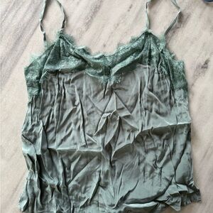 Wishlist Green Lace Trim Tank Top